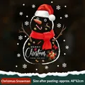 Christmas snowman wall sticker with Merry Christmas greeting for glass window decor - YCSD048 Christmas Snowman