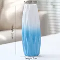 Blue and white gradient ceramic vase with geometric texture, height 21cm, 4cm neck diameter - Zhiyi (Blue) 21cm