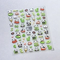 Autocollants nail art adhésifs avec pandas mignons, bambous et motifs de feuilles vertes - Série Panda et Bambou Mignon (MN-393)