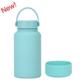 650ml stainless steel water bottle in sky blue matte finish with silicone boot - 650ml / Tiffany Blue