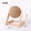 Macro detail of large sisal cat scratch ball with dimensions 25x28x24cm on wooden frame - L-shaped Large