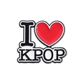 Minimalistische Emaille-Anstecknadel mit I heart KPOP Design und leuchtend rotem Herz - I LOVE KPOP