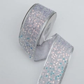 Sparkling lilac sequin ribbon with metallic silver edges for Christmas tree decoration - 5cm*10 Yards (No Lights) / Pink Silver