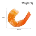 Lifelike PVC artificial cooked shrimp model 5cm orange red fake food prop for display - Braised Shrimp Meat - No Buckle