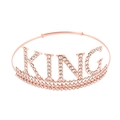 Herrenarmband in Roségold mit Strass-Krone und KING-Schriftzug für Geburtstage - Roségold