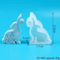Moule silicone lapin 3D pour gâteaux et bougies avec détails de fleurs - Style Lapin Floral 3D Blanc (50-3491-D)