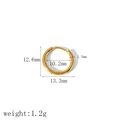 Detaillierte Abmessungen der 18k vergoldeten Edelstahl-Creolen mit Gewichtsangabe - 13.3mm Rohrstärke 1.5mm Goldener Reif (TE6018-16-14)