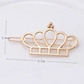 Detail showing dimensions of a hollow golden crown alloy hair clip with metal beads - Gold Hollow Crown