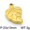 Golden feather leaf pendant with dimensions 23x13mm for fashion necklaces and jewelry - Leaf Style (KLJ4276-Z)