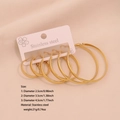 Set di 3 paia di orecchini a cerchio dorati in acciaio inossidabile da 2,5, 3,5 e 4,5 cm - Stile Curvo (2# Curvo) / 3 Paia (2.5/3.5/4.5cm)