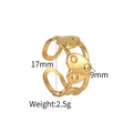 Minimalist 18K gold plated heart ring with sphere accents and hollow double band - Polka Dot Heart (S-R713)