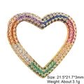 Macro shot of heart-shaped pendant connector with colorful zircon stones in gold finish - Style 12: Copper Micro-set Zircon Connecting Buckle
