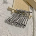 Spilla regolabile in argento con strass scintillanti caratterizzata da un design a ventaglio - Ago Laterale Zirconia Bianca (Set da 10) / Canna di fucile