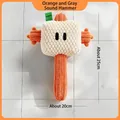Orange and beige plush hammer pet toy with squeaker and soft honeycomb texture - Orange Grey