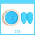 Solid cream nail gel in bright sky blue with glossy and matte swatches, color 008 - Solid Gel 08