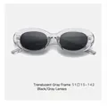 Detail view of transparent grey sunglasses frame with dimensions 51-15-142 engraved - Transparent Grey Frame Grey Lens