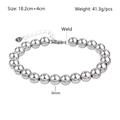 Detail of stainless steel bead chain with dimensions 18.2cm and Lobster clasp closure - Lobster Clasp-8mm