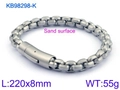 Bracciale da uomo in acciaio al titanio con finitura opaca sabbiata e chiusura - Stile Superficie Sabbia (KB98298-K) / 1 Pezzo / Acciaio Satinato