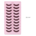 Set of 10 pairs natural thick Russian curl synthetic eyelashes in DD-041 style - Russian Curly Style (DD-041) / 10 Pairs Set