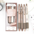 Coffee series 4PCS retractable gel pens set with 0.5mm tip and soft bread grip - Dark Coffee Soft Grip [4-pack]