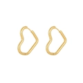 Boucles d'oreilles créoles cœur doré style français en acier inoxydable poli - Grande Créole Coeur Polie (E305059) / Or