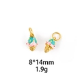 Macro view of 8x14mm colorful enamel ice cream pendants with dimensions and weight - No.8 Pink Blue Ice Cream