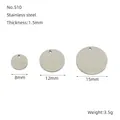 Size specifications for 18k gold plated stainless steel pendants in 8mm, 12mm and 15mm - Plain Round Style (ZYS510)