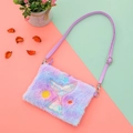 Cute mermaid tail plush shoulder bag for girls with colorful embroidery and star details - Mermaid Purple