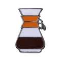 Classic Chemex coffee pot enamel pin with wood handle detail and silver metal edging - Chemex Coffee Maker (xz7911)