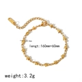Detail showing 4.5mm gold star charm on stainless steel bracelet with adjustable chain - Star Style (TB5067)