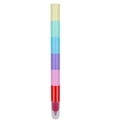 Macro shot of multi-color stacking bear highlighters with detachable segments on white background - Bulk Packaging / Solid Color Cylindrical Shape