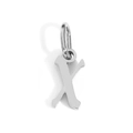 Polished silver letter X pendant with top bail for personalized DIY jewelry making - Letter X / Steel