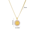 Gold Virgin Mary pendant necklace with white pearls and zircons, dimensions 28x22mm - Mary A449/Gold/Round Imitation Pearl Style