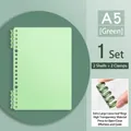 A5 pastel green matte PP binder set with matching loose-leaf rings and covers - 20 Holes A5 / Fresh Green