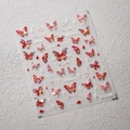 5D rote Schmetterling Nagelsticker mit Farbverlauf und Glitzer für Maniküre-Design - Rotorange Schmetterlingsstil (M-338)