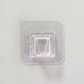 Gancho de pared autoadhesivo transparente cuadrado con ranura en U para estantes - 6x6cm / Transparente Una Fila