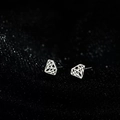 Minimalist S925 sterling silver geometric hollow diamond stud earrings for women - Hollow Diamond / Silver
