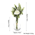 White silk rose with eucalyptus in a textured glass vase for minimalist home decor - Vase with Artificial Flowers
