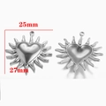 Zilveren roestvrijstalen hart-zonnehanger met afmetingen van 25 mm breed en 27 mm hoog - Stijl C / Staalkleur