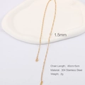 1.5mm golden water wave chain necklace in 304 stainless steel with lobster clasp - Gold Water Wave Chain