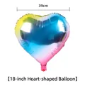 18 inch gradient rainbow heart-shaped aluminum foil balloon for wedding decoration - Rainbow