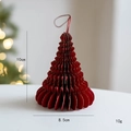 Albero di Natale in carta a nido d'ape rosso con bordo dorato, altezza 10cm, 10g - Stile A / Rosso