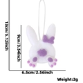 Lapin de Pâques en feutre blanc avec ruban violet et dimensions : 13 cm de long - Pendentif Queue de Lapin Violet