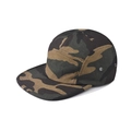 Klassieke katoenen camouflage 5-panel camper pet met platte rand en metalen ventilatie - Verstelbaar (56-60cm) / Gele Camouflage