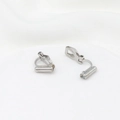 Silver clip-on earring converters with screw back for non-pierced ears in pair - Type 4 Needle Triangle Clip Converter White Gold
