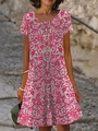 S / Dresses / Ροζ Μοβ Ανθικό (Στυλ 2)