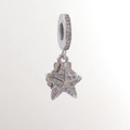 Ciondolo a stella marina in argento con zirconi bianchi per bracciali fai-da-te - Stella Marina Argento