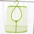 Sac de rangement suspendu en maille vert clair avec crochet et fond renforcé - Vert avec crochet