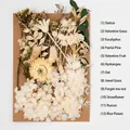 DIY dried flower kit with yellow and white hydrangea, eucalyptus leaves on kraft paper - Flower Pack A11