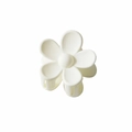 Matte white flower hair claw clip with minimalist five-petal resin design for women - 3.5cm / Matte White